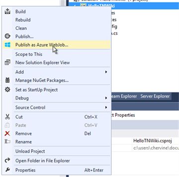 Publish as Azure WebJob
